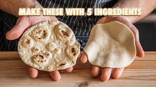 5 Ingredient Homemade Flour Tortillas