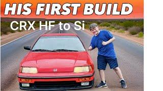 My son Builds his FIRST CAR  CRX HF - Part 1