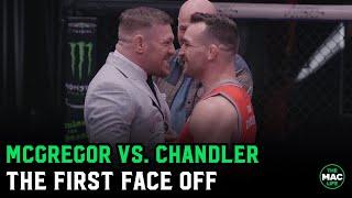 Conor McGregor vs. Michael Chandler First Face Off: “I wish it was right now!”