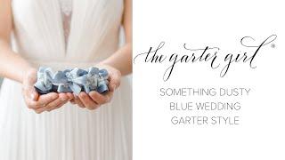 Lace & Dusty Blue Wedding Garter - Something Dusty Blue by The Garter Girl