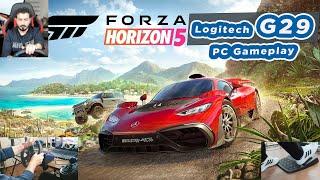 Logitech G29 Direksiyon Seti ile PC'de Forza 5 Oynanış | Logitech G29 Forza Horizon 5 PC Gameplay