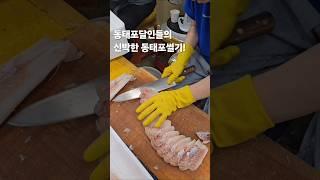 동태포달인들의 신박한 동태포썰기!추석명절용,전국 전집 도매용 노량진수산시장 동태포.30초먹거리.kfood.koreanfood#30초먹거리 #kfood #kstreetfood