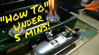 How to Light Your Coleman Two Burner Campstove!  Using Model 424