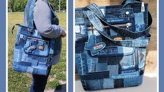 I have never sewn such a big bag / Boro from denim scraps