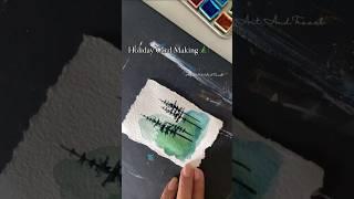 How to Paint and EASY Watercolor Christmas card  | Tutorial  | Holiday Cards #shorts #christmas