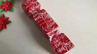 How to wrap odd shaped presents. Easy Christmas gift wrapping idea. Candy style wrapping.