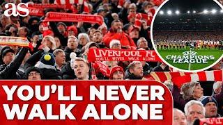 LIVERPOOL fans ignite ANFIELD with powerful 'YOU'LL NEVER WALK ALONE ' before REAL MADRID battle