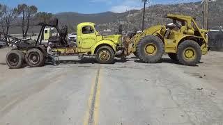 Loading the Monolith Cement Boom Truck at Tehachapi Wrecking Yard