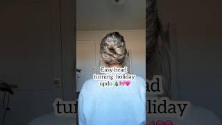 Head Turning Holiday Updo Hack! #shortsfeed #hairshorts #holidayupdo