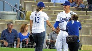 Stana Katic Throws First Pitch at @Dodgers