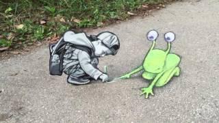 Quirky Anamorphic Street Art Characters by David Zinn