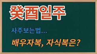 계유일주 --배우자복, 자식복 간단히 보기--사주보는법