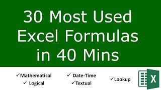 30 Most Used Excel Formulas and Functions