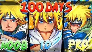 Spent 100 days Going From Noob To MINATO NAMIKAZE In Shindo Life! | Rellgames