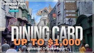 Dining Card up to $1,000 for your Universal Orlando Vacation | New Travel Promotion