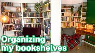 Reorganizing my bookshelves! || Home Library 2024