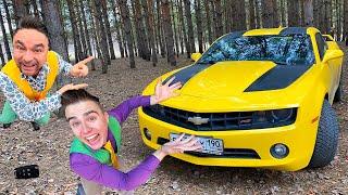 Red Man Planted Toy cars in Wheel VS Mr. Joe in Cadillac Kids Video