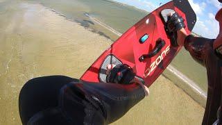 Jumping over the sandbar on a SUPER CROWDED kiteday