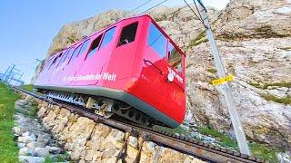 Riding the World's Steepest Cogwheel Railway in Switzerland's Alps | Pilatus Bahn