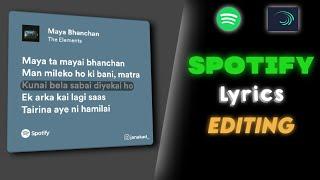 Spotify Card Lyrics Video Editing || Spotify Card Lyrics