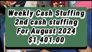 ⁠ Cash stuffing/ week 2/ $1,401.00/ Debt/ sinking funds/ revolving bills/ family/ #cashstuffing $$$$