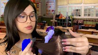 ASMR Miss Honey Gives U Scalp Check & Scratching + Ear Cleaning (You’re Matilda) plucking, light gum