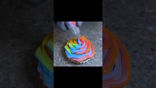 How to make cream cheese cupcake with rainbow