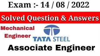 Tata Steel Associate Engineer Solved Question answer |Tata Steel Solved Question paper with Answers