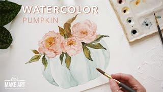 Learn How To Paint a Pumpkin | Watercolor Painting by Sarah Cray of Let's Make Art