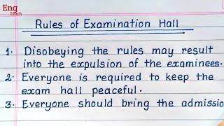 Rules regulations for Examination Hall | writing Rules and regulations | Handwriting | Eng Teach