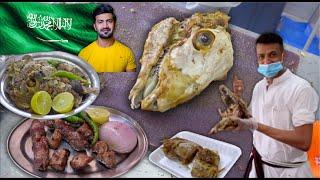 Extreme Arabian Traditional Street FOOD - Goat Head MANDI  أكلات ْْعربية شعبية رأس مندي Saudi Arabia