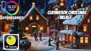 Relaxing Claymation Christmas Village Screensaver - 10 Hours - 4K - OLED Safe