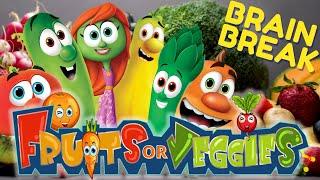 BRAIN BREAK: FRUIT & VEGETABLES! EXERCISE BREAK. Gonoodle alternative movement activity.Home workout