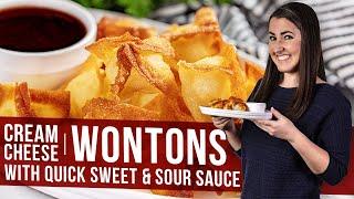 Cream Cheese Wontons with Quick Sweet and Sour Sauce