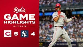 Reds vs. Yankees Game Highlights (7/2/24) | MLB Highlights