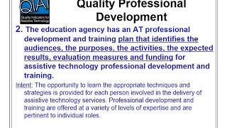 QIAT Session 8: Professional Development and Training in AT