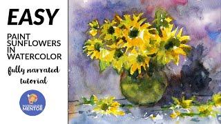 Painting Sunflowers In Watercolour