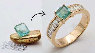 Custom emerald engagement ring - making timeless design jewelry