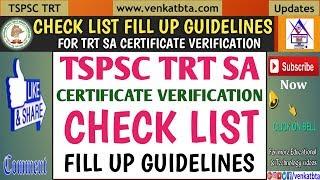 HOW TO FILL UP CHECK LIST FOR TRT SA CERTIFICATE VERIFICATION | VENKATBTA