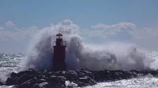 Spectacle of nature - rough sea in slow motion