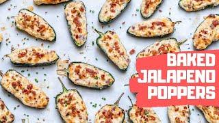 Baked Jalapeno Poppers Recipe - Stuffed Jalapeno Peppers With Cream Cheese And Bacon (Keto)