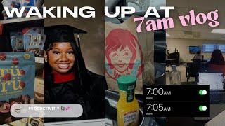 A *REALISTIC* 7am PRODUCTIVE COLLEGE VLOG ! life update, graduation prep, classes #collegevlog