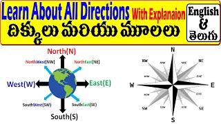 Learn All Directions in English And Telugu | Direction Names in English | Direction Names in Telugu