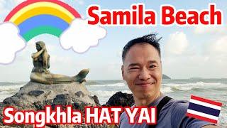  Hat Yai's best beach, Samila | one of most famous mermaid statue | Songkhla, Thailand | 4K