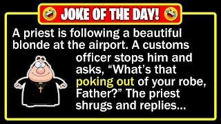  BEST JOKE OF THE DAY! - A priest sits next to a beautiful young woman on a... | Funny Dad Jokes