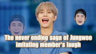 Jungwoo imitating NCT members laugh and ends up choking