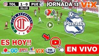 Toluca vs. Puebla en vivo, donde ver, a que hora juega Toluca vs. Puebla Jornada 13 Liga MX 2024