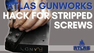 Hack for removing stripped screws from optics ready pistols