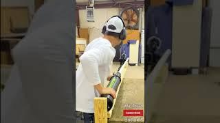 TEST FIRING the BAIT CANNON! Shooting a TENNIS BALL Through WOOD??  #SHORTS