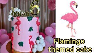 How to make flamingo themed cake | flamingo themed cake | easy flamingo cake tutorial | step by step